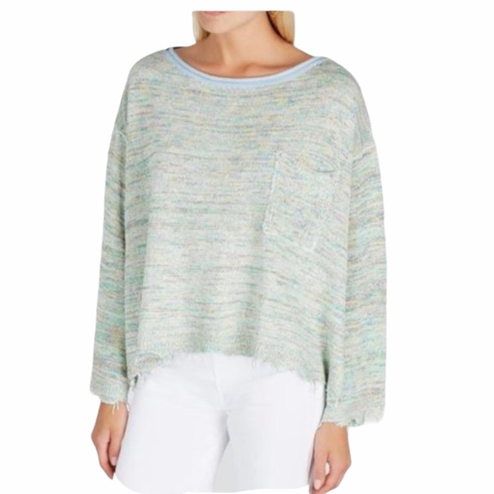 Free People | NWT Aqua Combo Boho Pullover Sweater - Picture 10 of 15